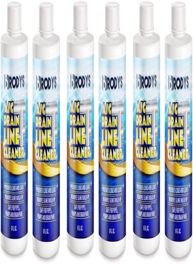 Brodys - A/C HVAC Drain Line Cleaner, 8oz Bottle, (Great to use at home, in the office, at restaurants and large commercial buildings), AC Drain Line Condensate Cleaner (6 Pack)